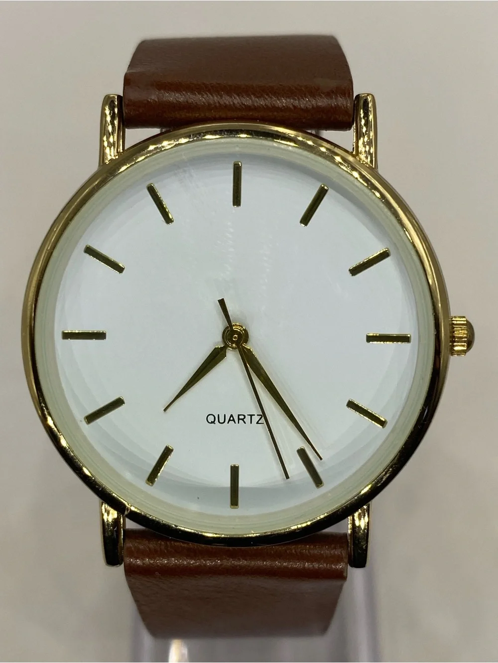 Men’s ^^^ Classic *** Tan  Leather Men's Watch /  Gold Case *** Quartz ^^^